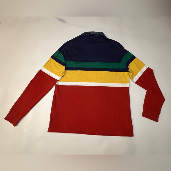 Marks & Spencer M&S Sweater Top Mens Retro Colorblock Striped Cotton Denim - Picture 12 of 16